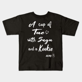 BTS A CUP OF TAE WITH SUGA AND A KOOKIE Kids T-Shirt